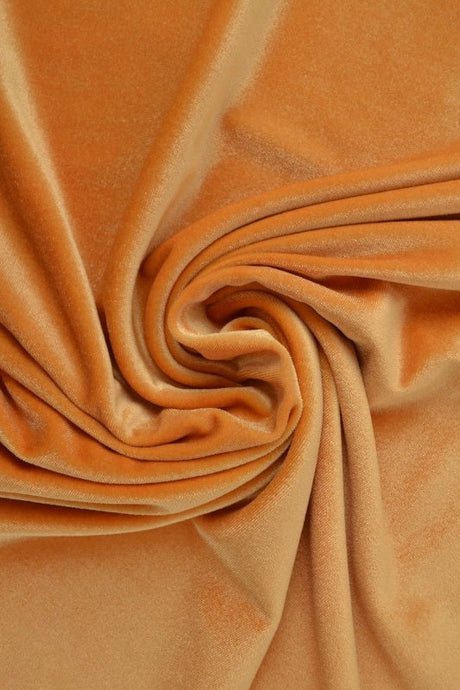 Karrygul velour med stræk, metervare til erhverv (billede 1 af 6)