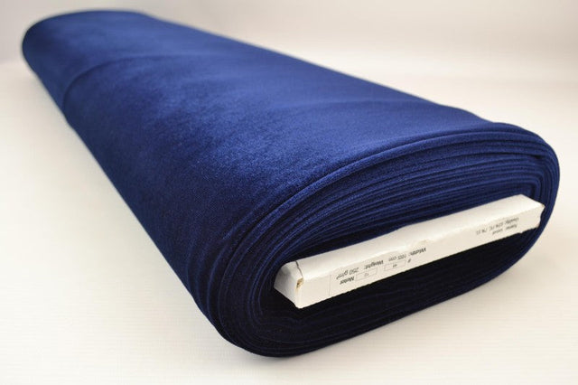 Navy velour med stræk, metervare til erhverv (billede 2 af 6)