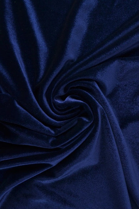 Navy velour med stræk, metervare til erhverv (billede 1 af 6)