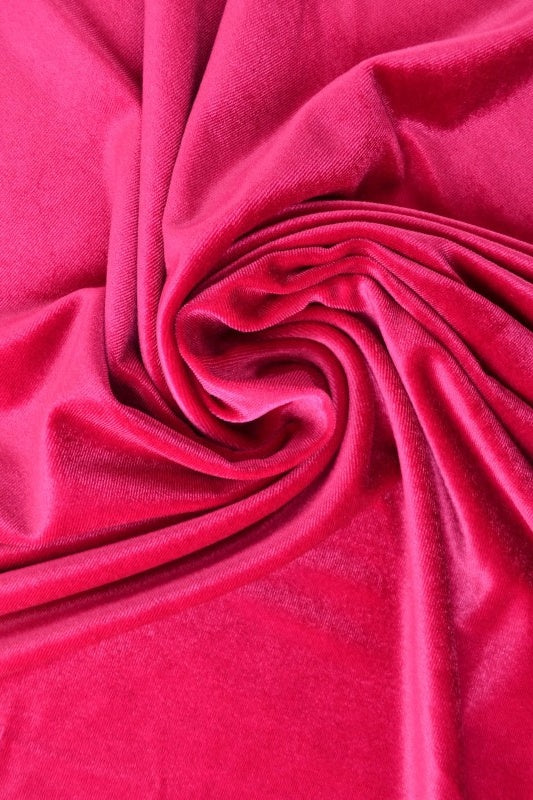 Pink velour med stræk, metervare til erhverv (billede 1 af 6)