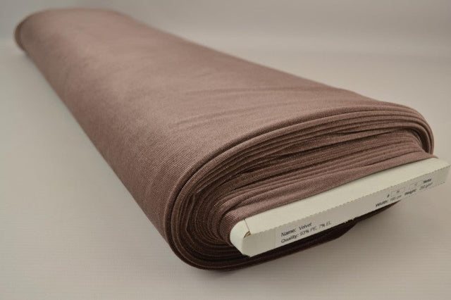 Taupe velour med stræk, metervare til erhverv (billede 2 af 6)