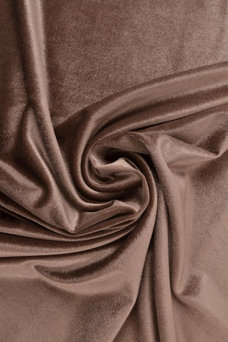 Taupe velour med stræk, metervare til erhverv (billede 1 af 6)
