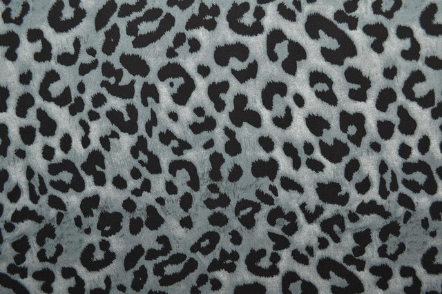 Viskose stof med leopardprint – grå & sort, metervare til erhverv (billede 3 af 9)