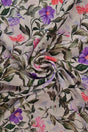 Viskose stof med botanisk blomsterprint – hvid, lilla & pink, metervare til erhverv (billede 1 af 9)
