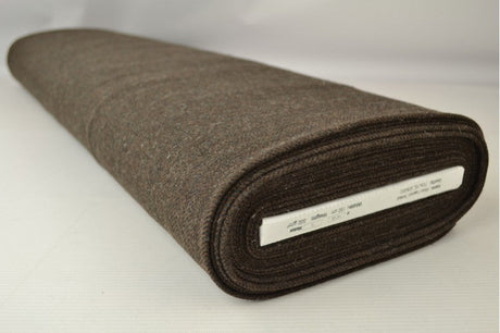 Brun og sort tweed med sildebensmønster, metervare til erhverv (billede 2 af 3)